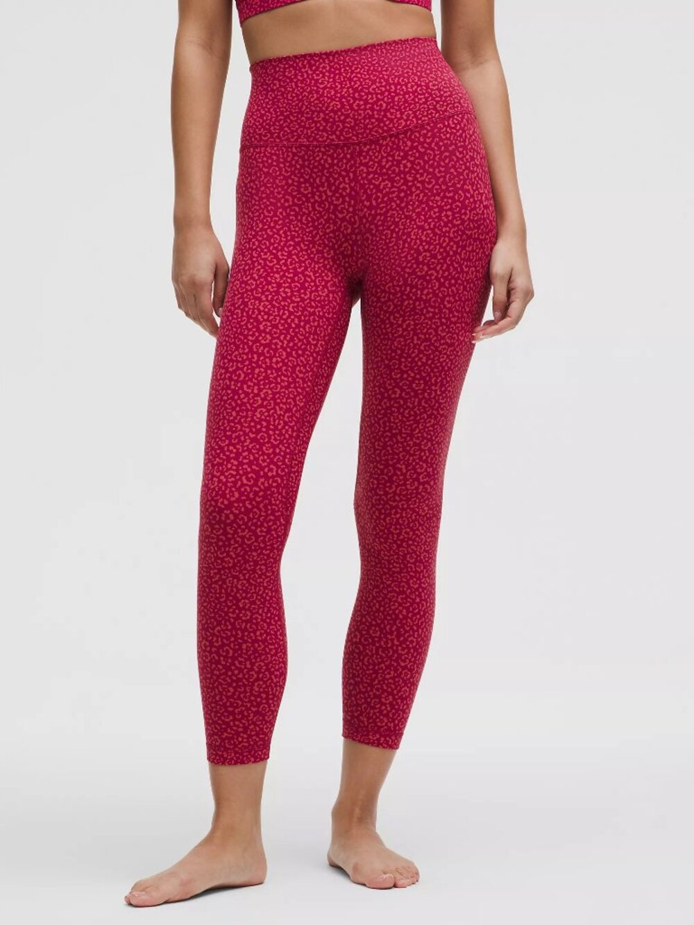 Lululemon Align Pant 25" Leopard Daisy Desert Red Magenta Smoke | 2 | NWT